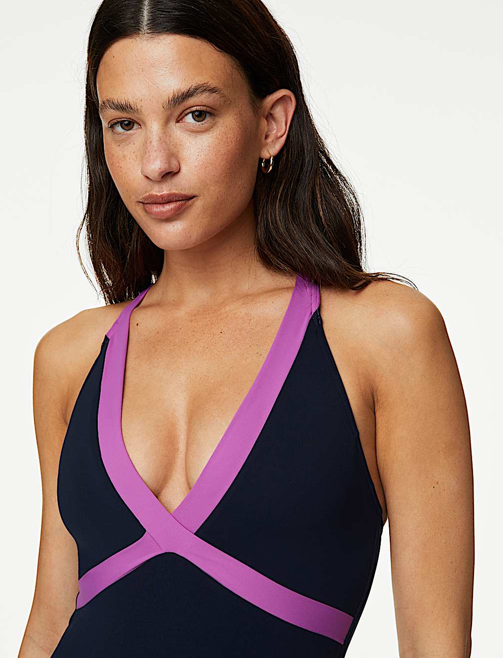 Monochrome Padded Plunge Swimsuit