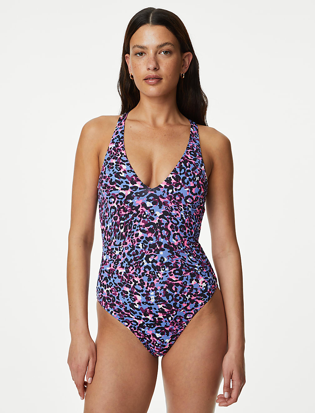 Printed Padded Plunge Swimsuit
