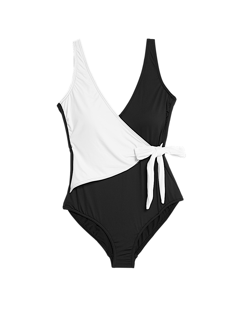 Tummy Control Wrap Plunge Swimsuit