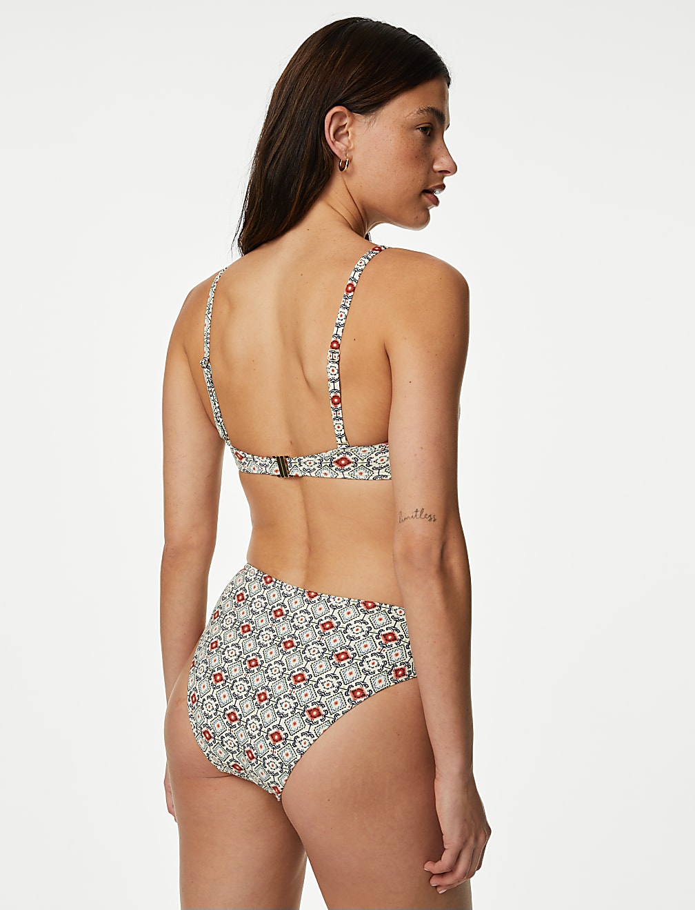 Tummy Control Printed High Leg Bikini Bottoms