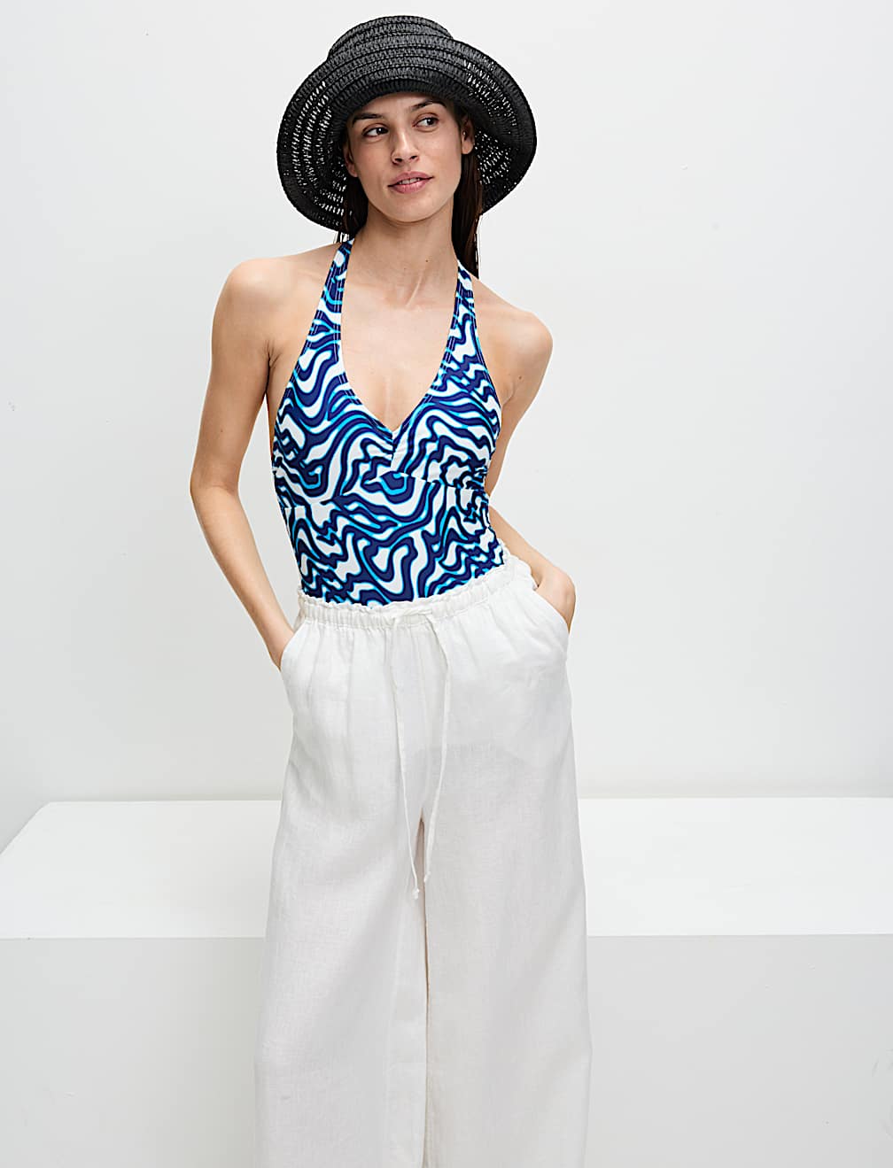 Printed Halterneck Swimsuit