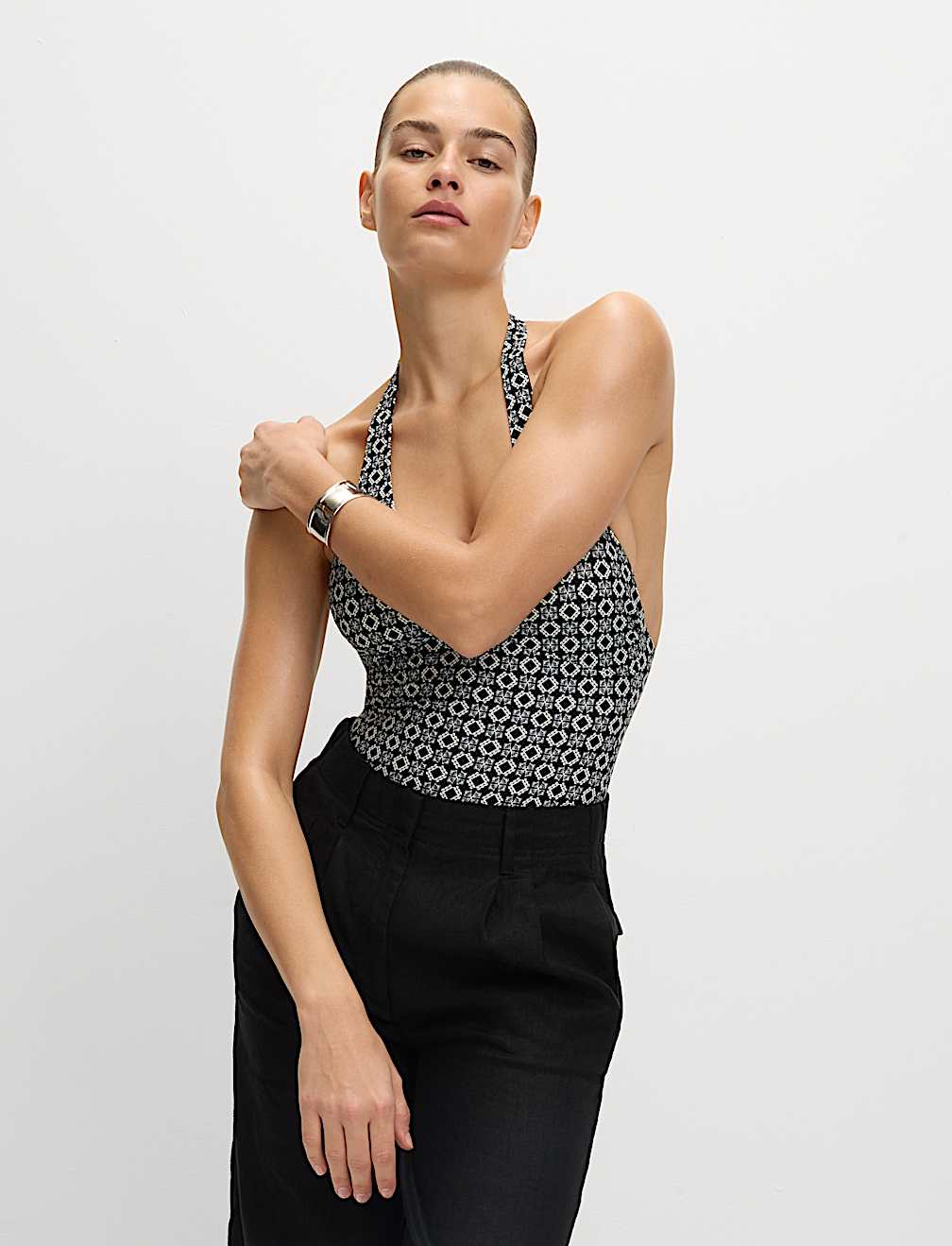 Printed Halterneck Swimsuit