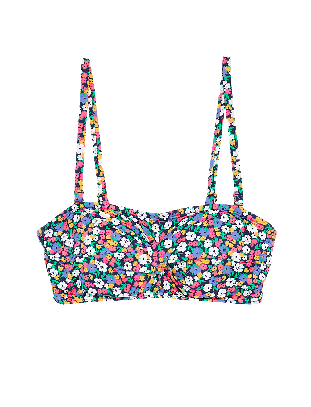 Printed Padded Bandeau Bikini Top