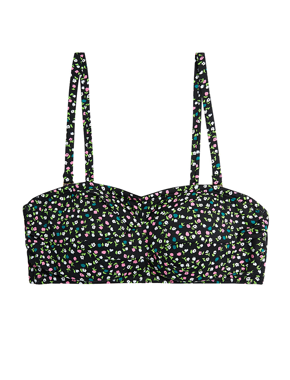 Printed Padded Bandeau Bikini Top