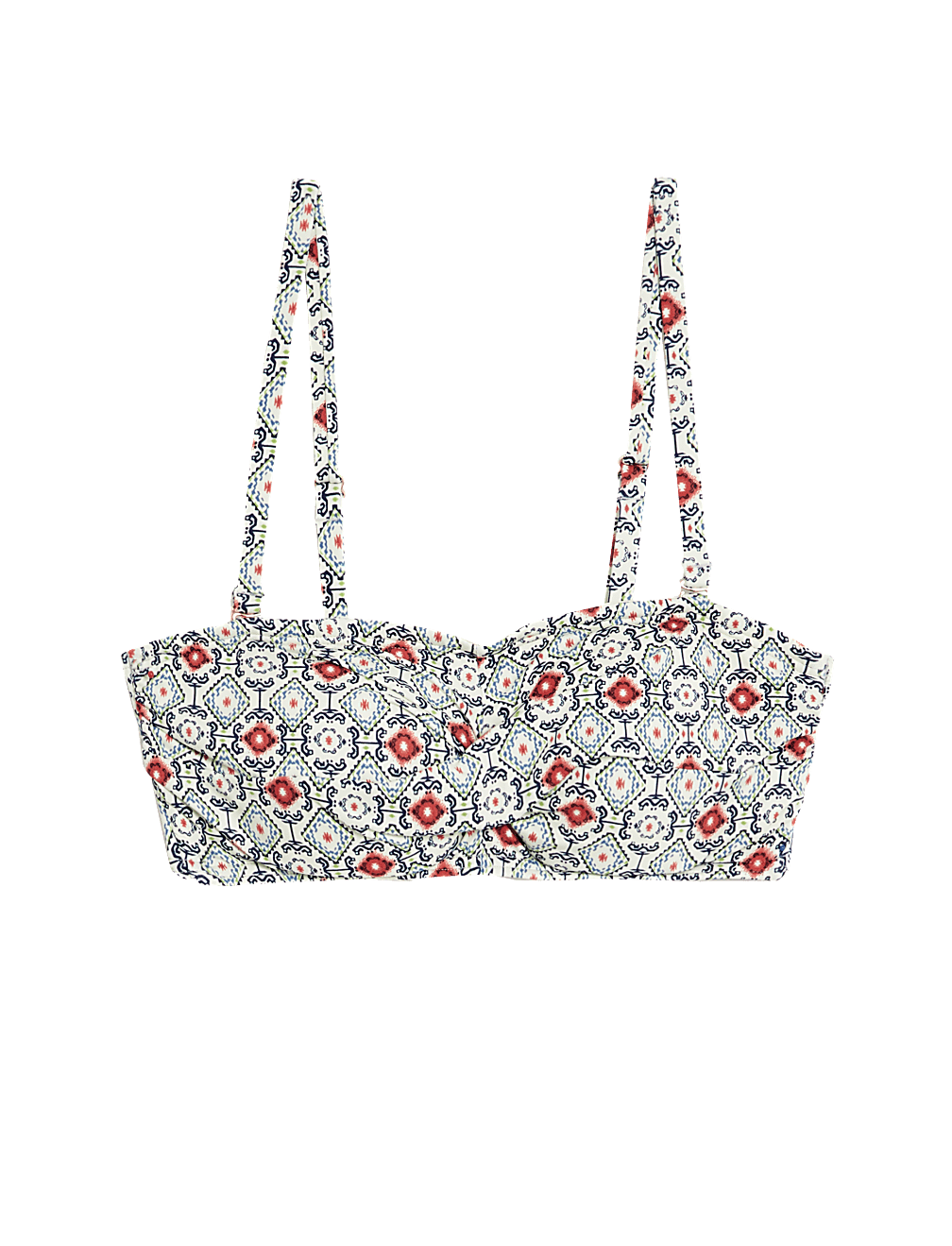 Printed Padded Bandeau Bikini Top