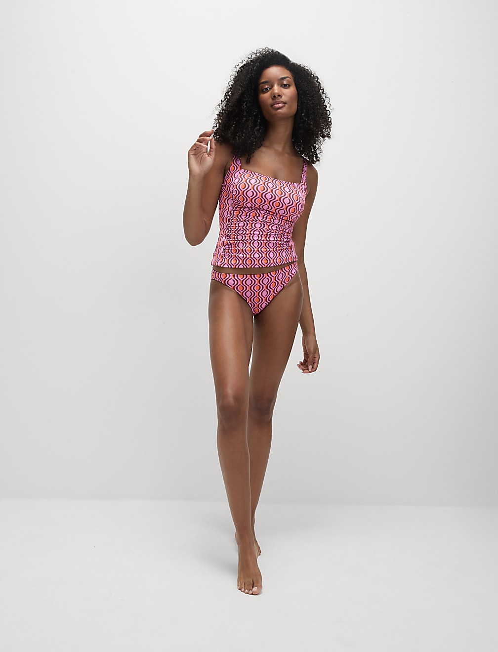 360 Tummy Control Printed Padded Tankini Top