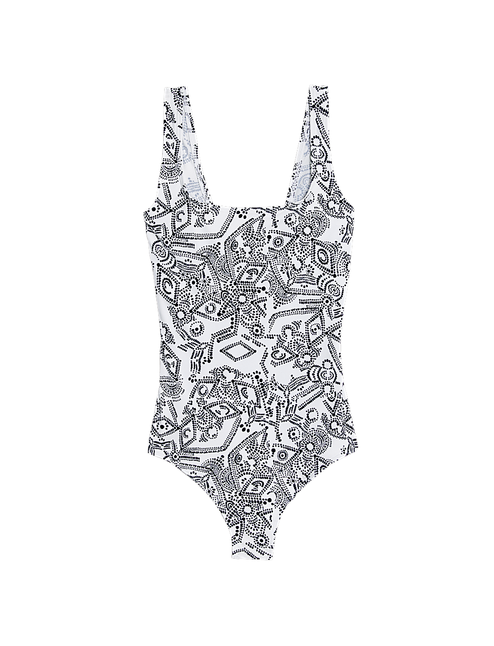Printed Scoop Neck Swimsuit