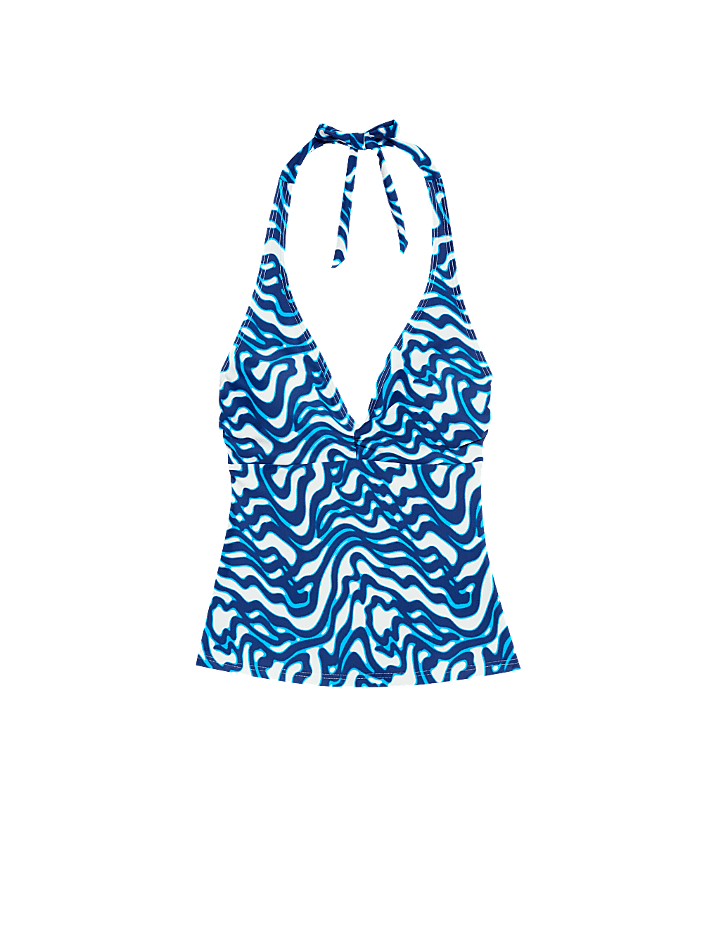 Printed Padded Halterneck Tankini Top