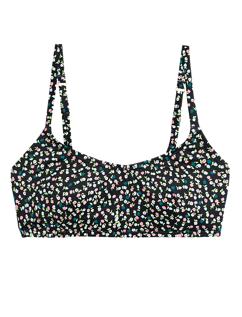 Printed Padded Scoop Neck Bikini Top