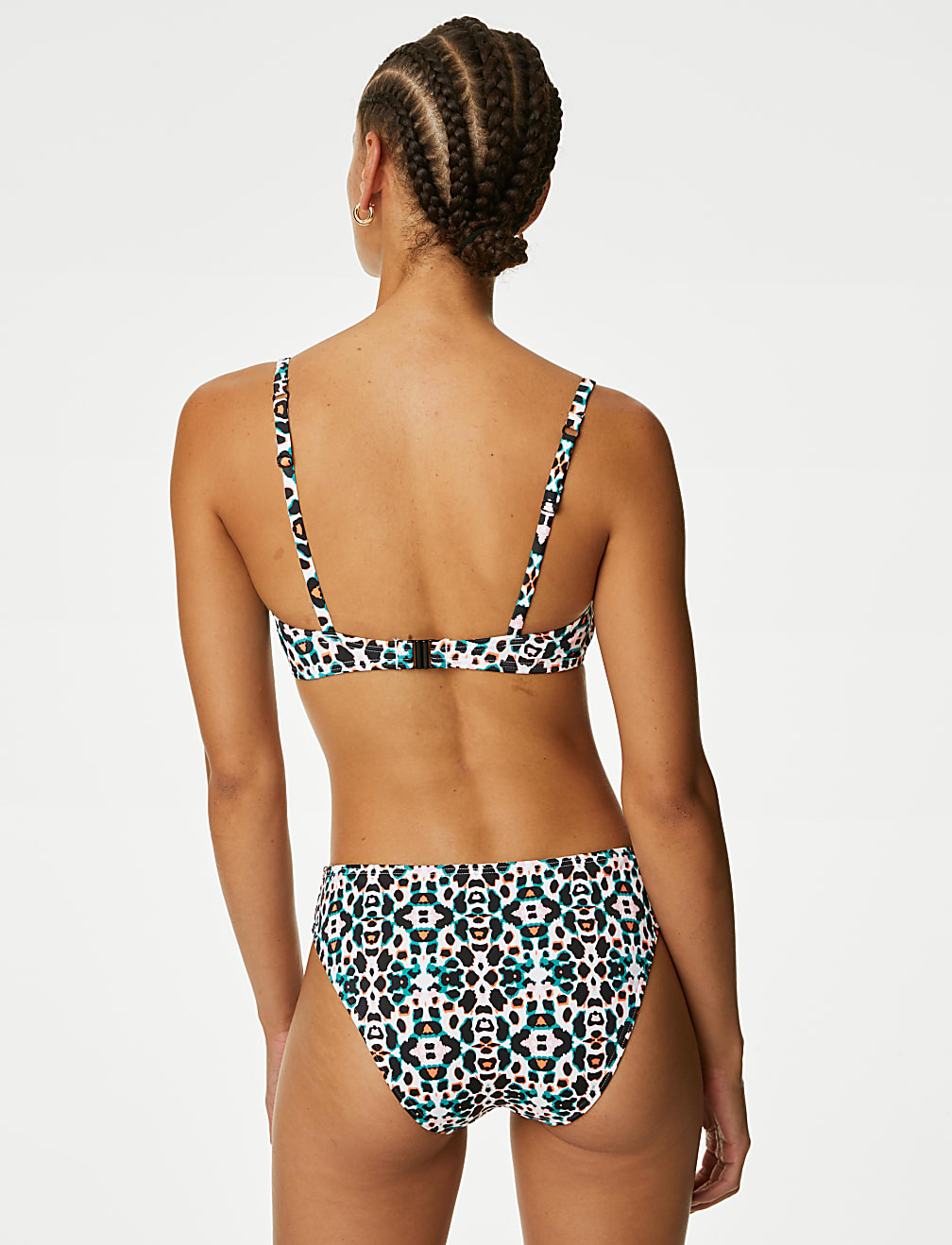 Printed Padded Scoop Neck Bikini Top