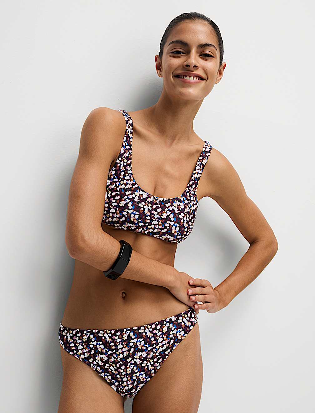 Printed High Leg Bikini Bottoms