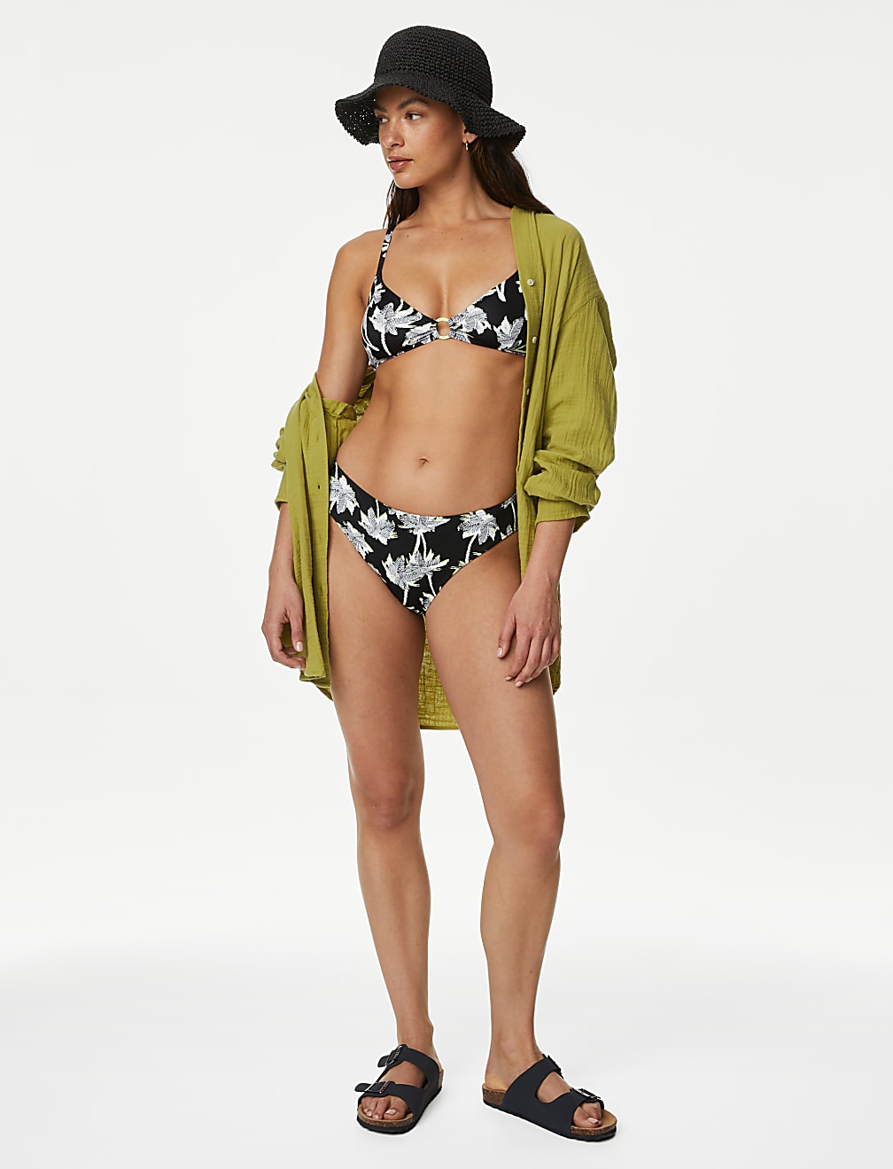 Printed High Leg Bikini Bottoms