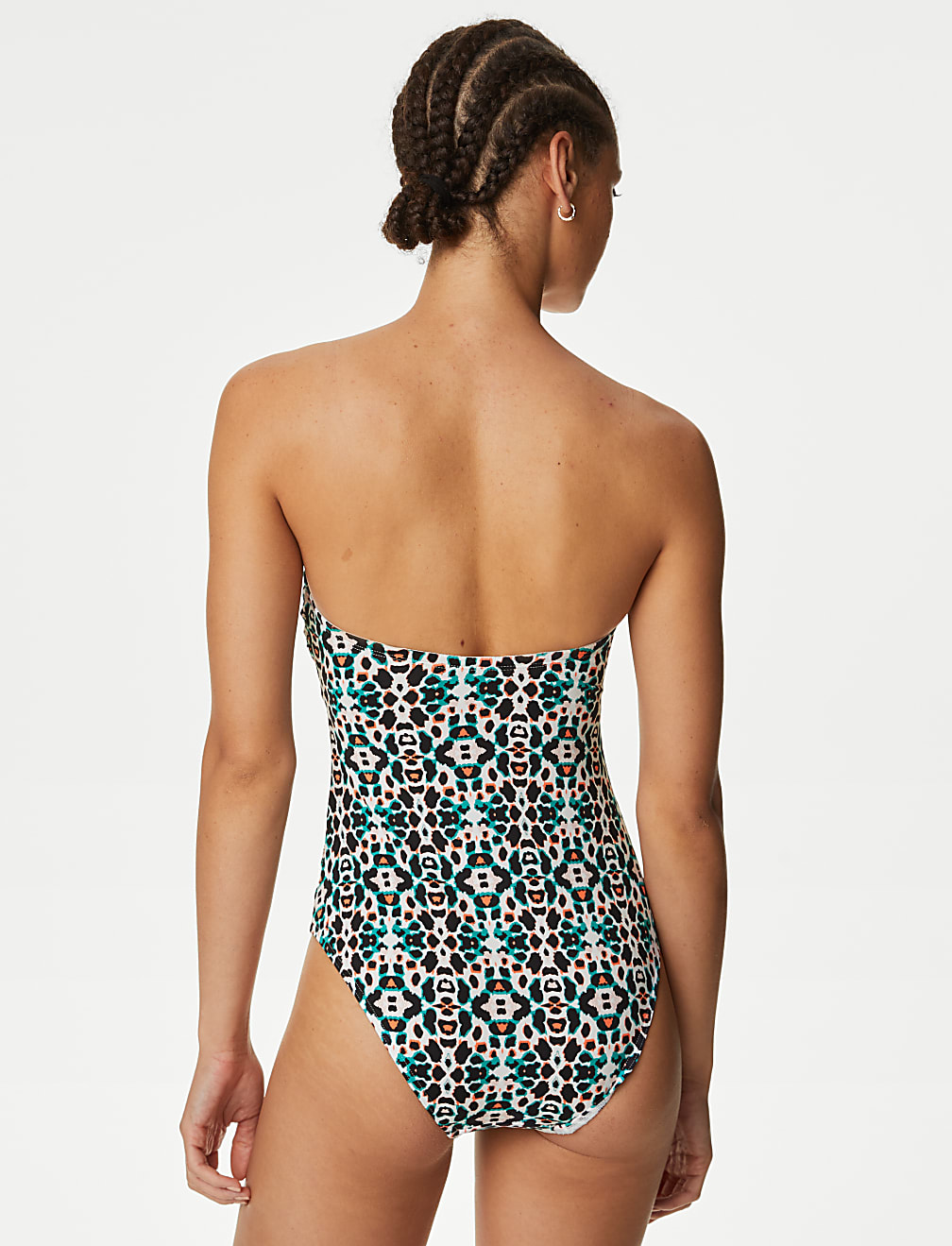Tummy Control Printed Bandeau Swimsuit