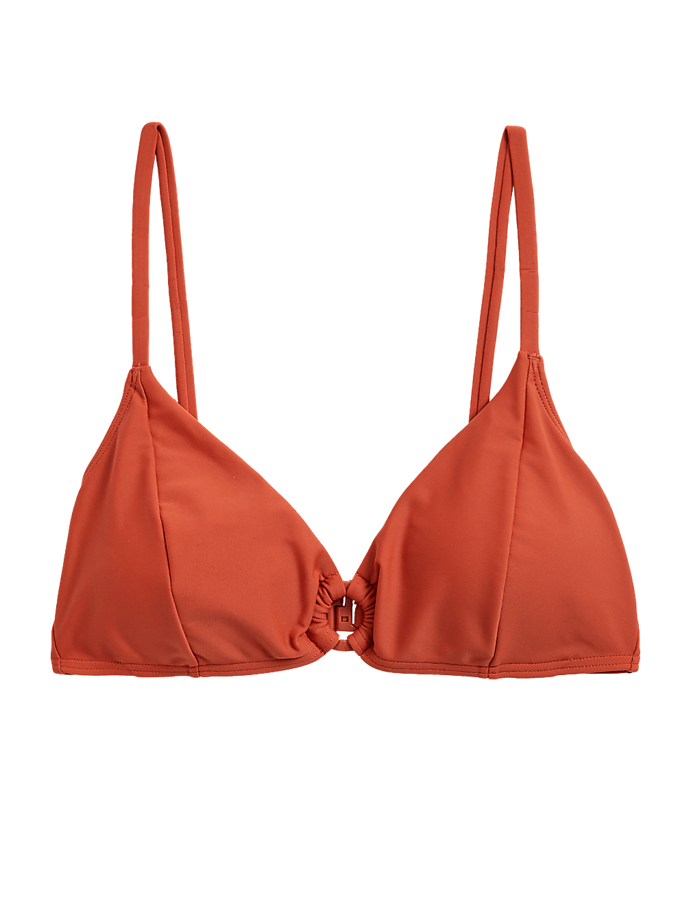Padded Ring Detail Plunge Bikini Top