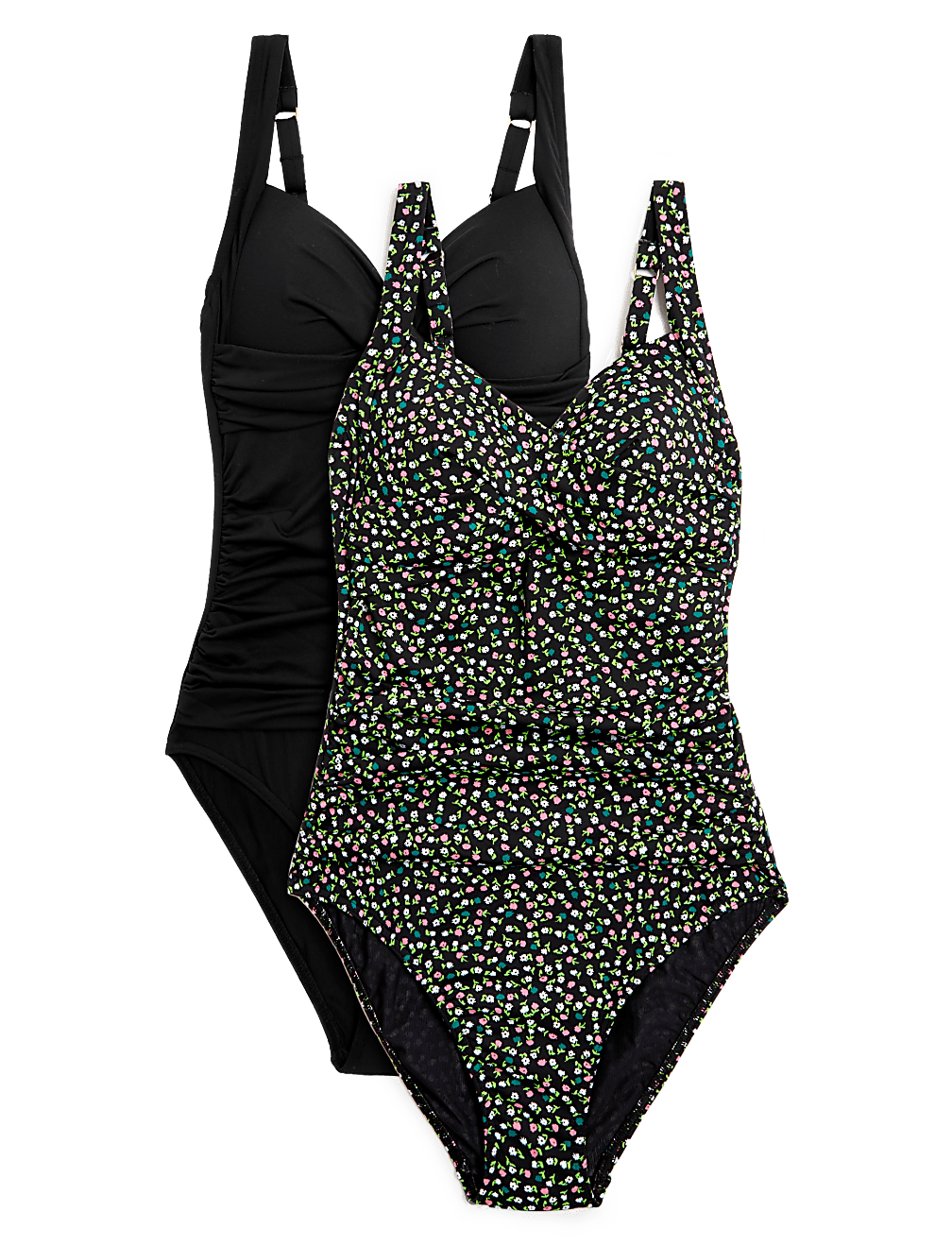 2pk Tummy Control Padded Plunge Swimsuits