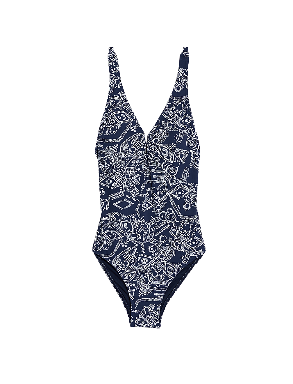 Printed Padded U-Wire Plunge Swimsuit