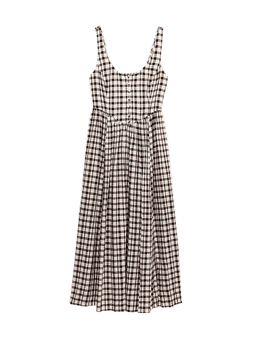 Linen Rich Printed Scoop Neck Corset Dress