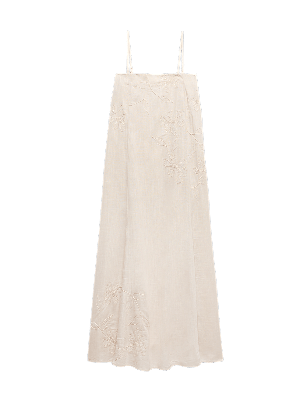 Bandeau Embroidered Dress With Linen