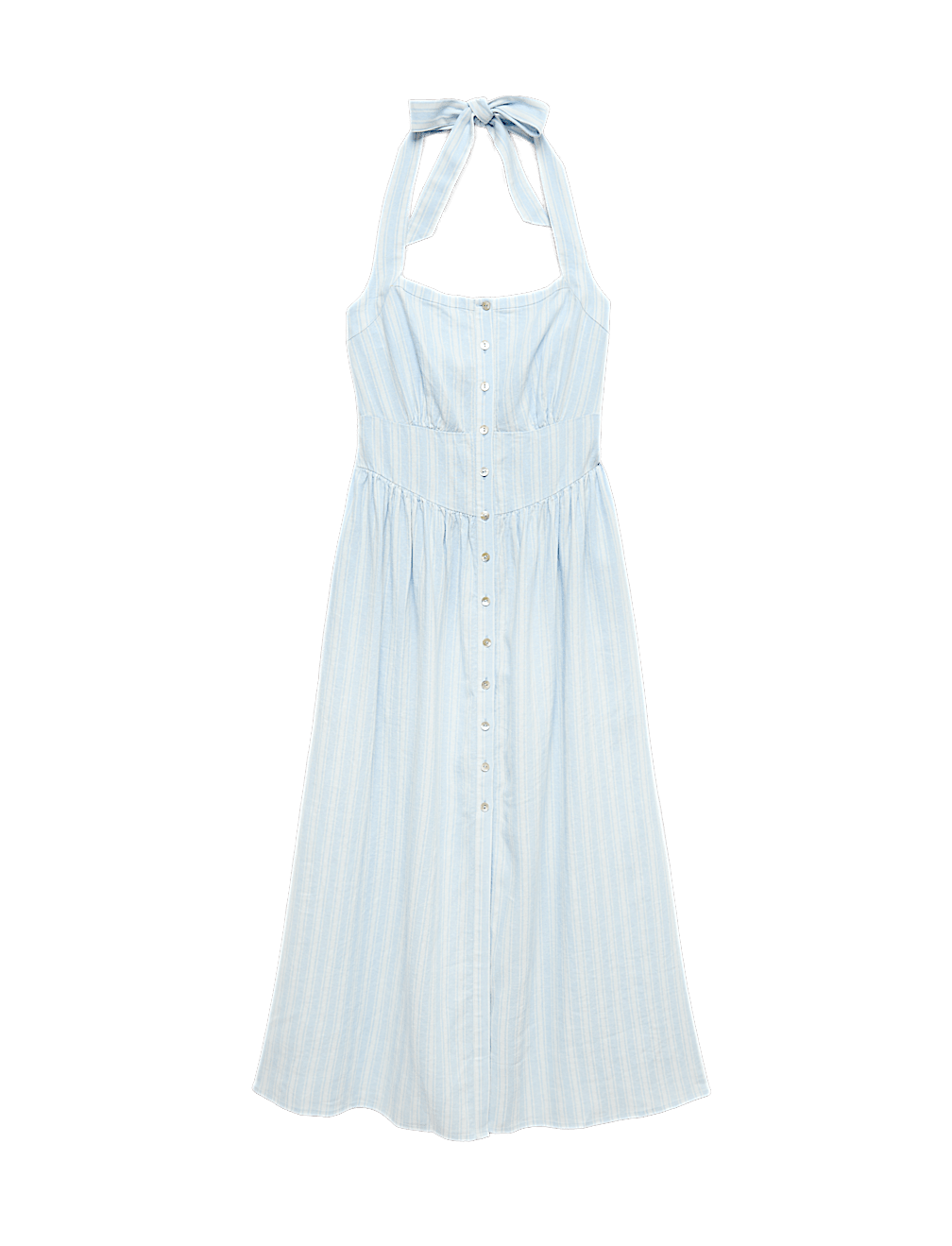 Linen Rich Halterneck Maxi Dress