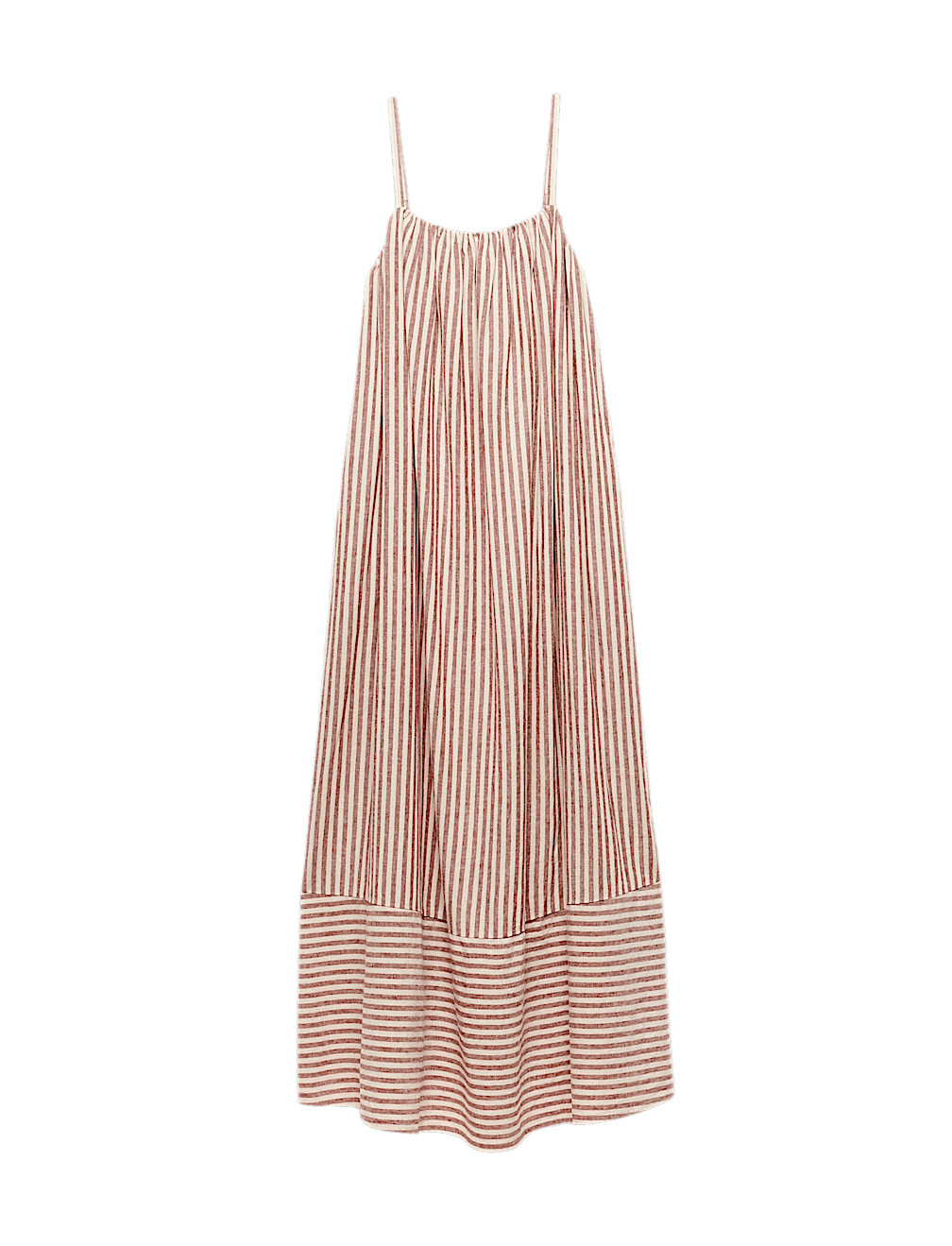 Linen Rich Striped Maxi Slip Dress