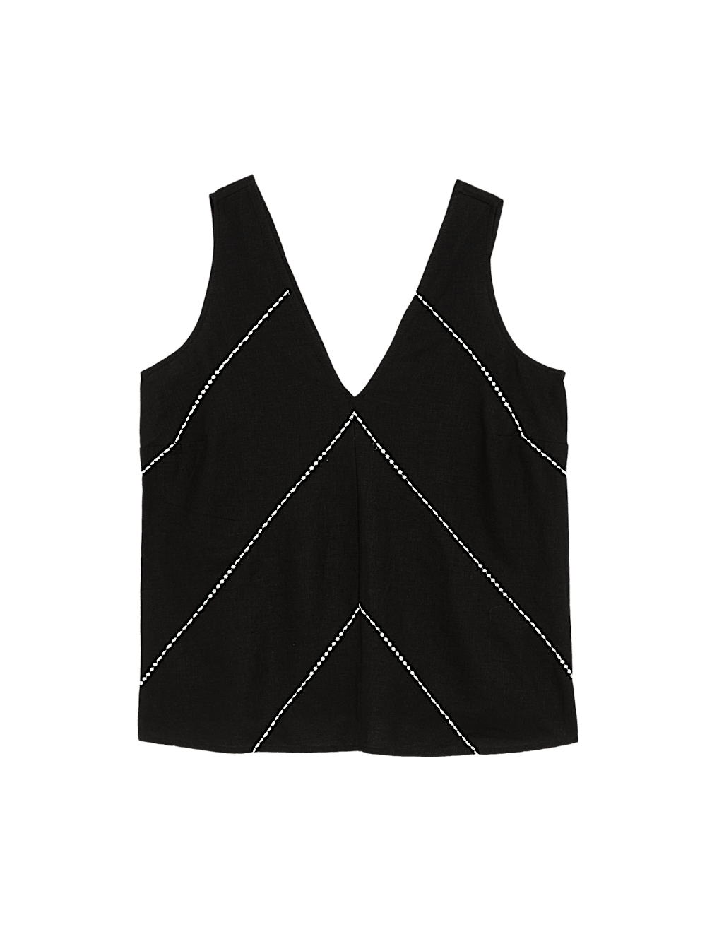 Linen Rich Stitch Detail Top