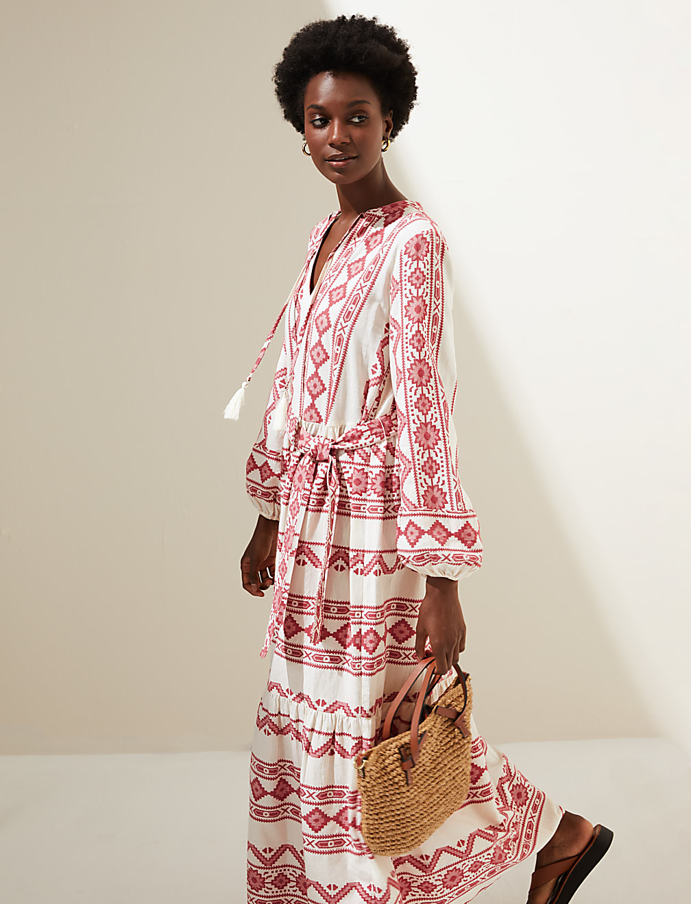 Cotton Rich Jacquard Maxi Beach Dress