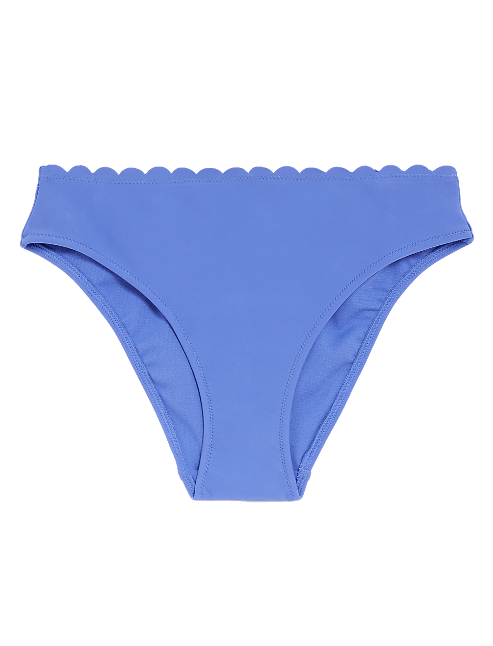 Neoprene Scallop High Leg Bikini Bottoms