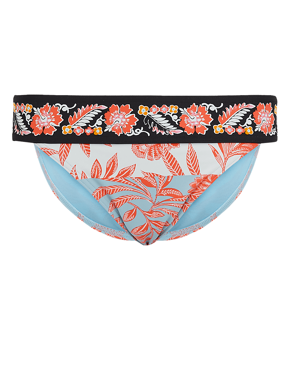 Floral Print Tanga Bikini Bottoms
