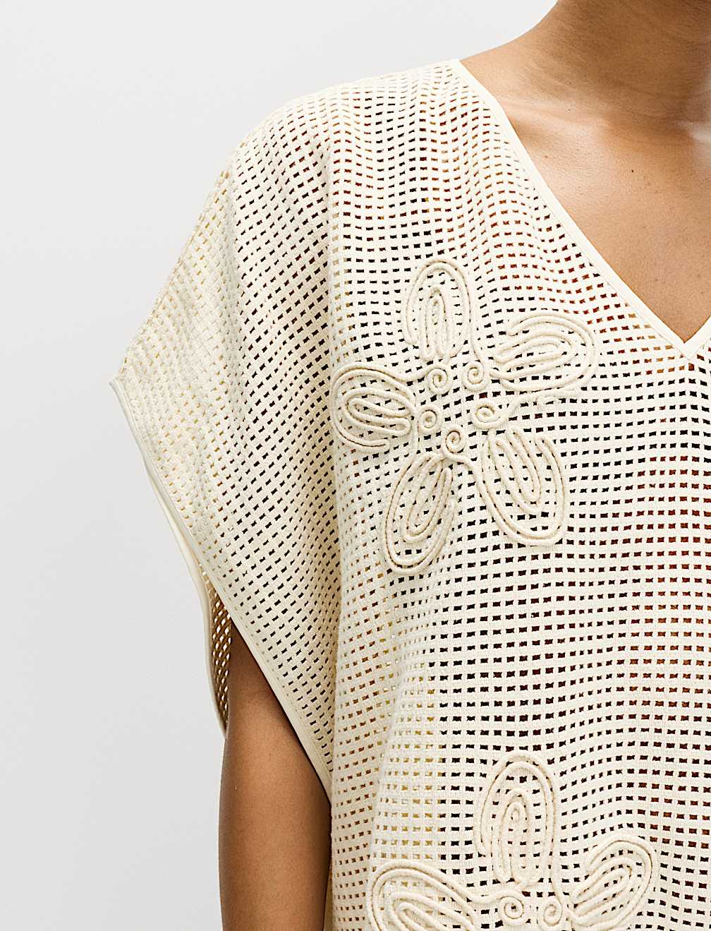 Pure Cotton Floral Detail Mini Kaftan