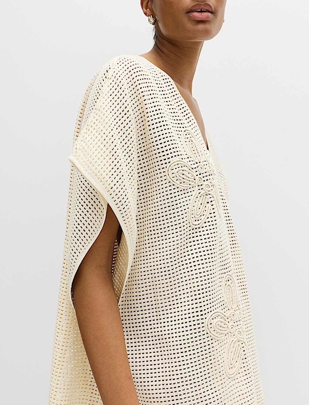 Pure Cotton Floral Detail Mini Kaftan