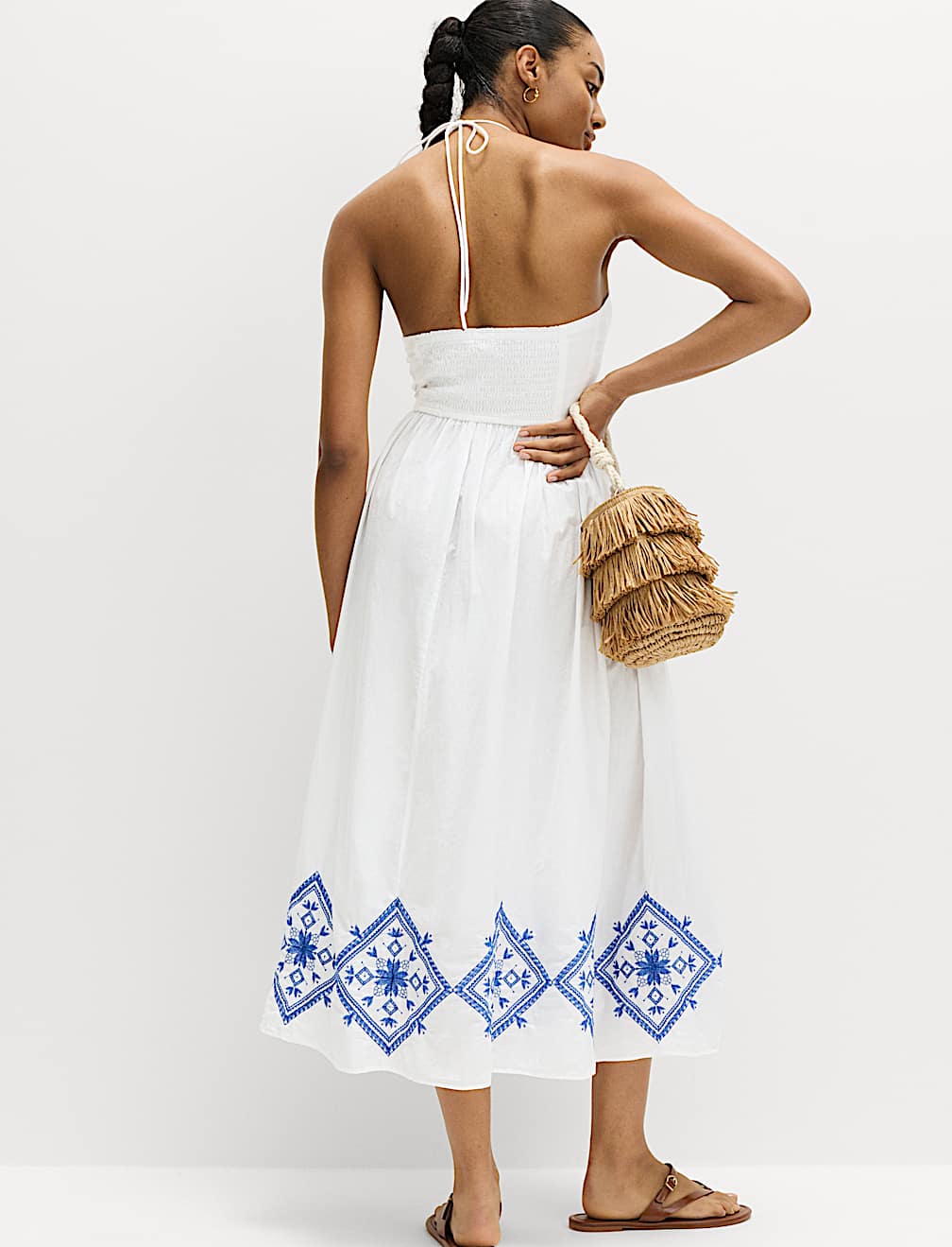 Cutout Embroidered Midaxi Beach Dress