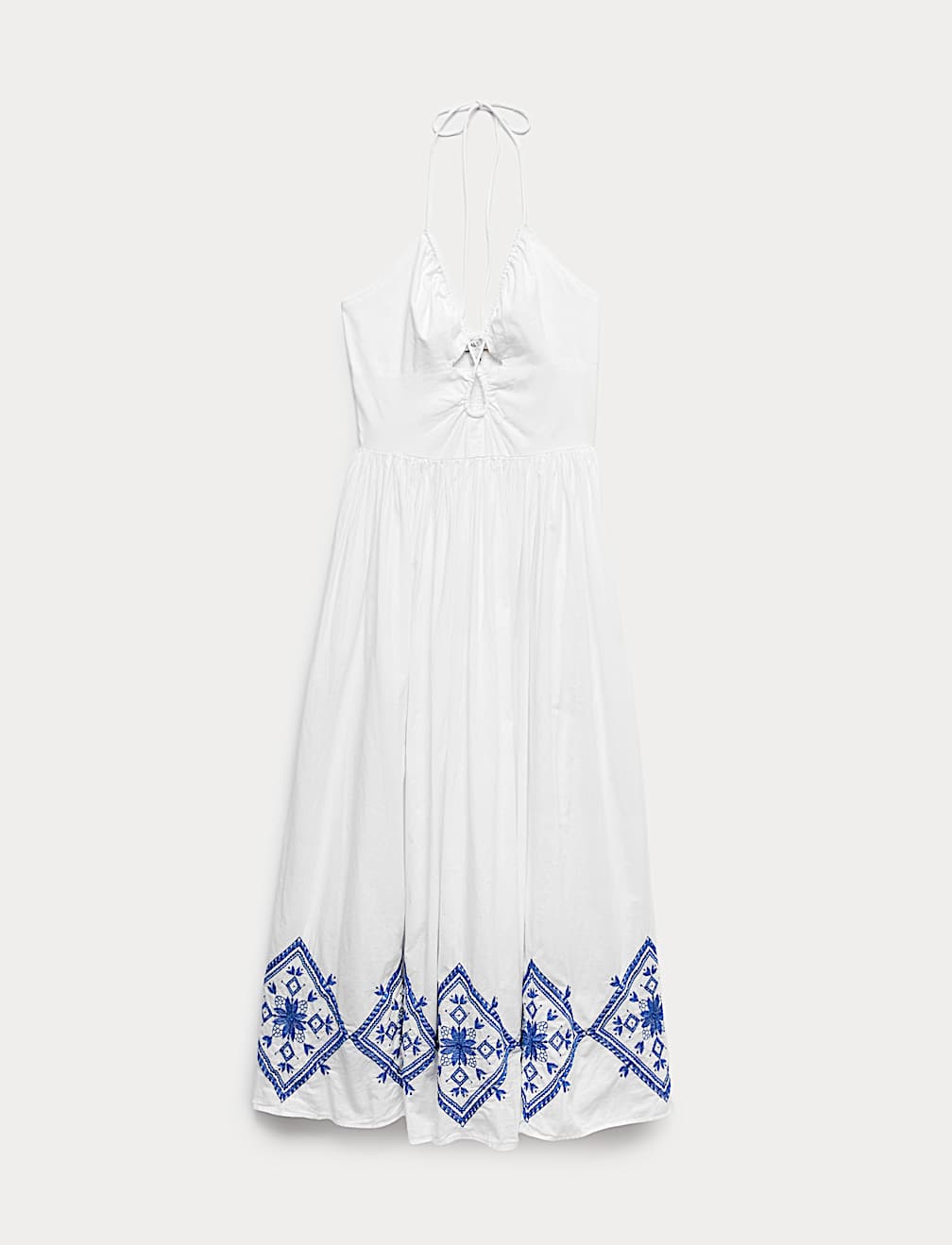 Cutout Embroidered Midaxi Beach Dress