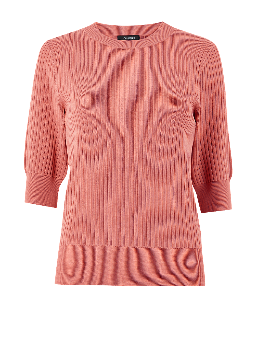 Ribbed Round Neck Knitted Top
