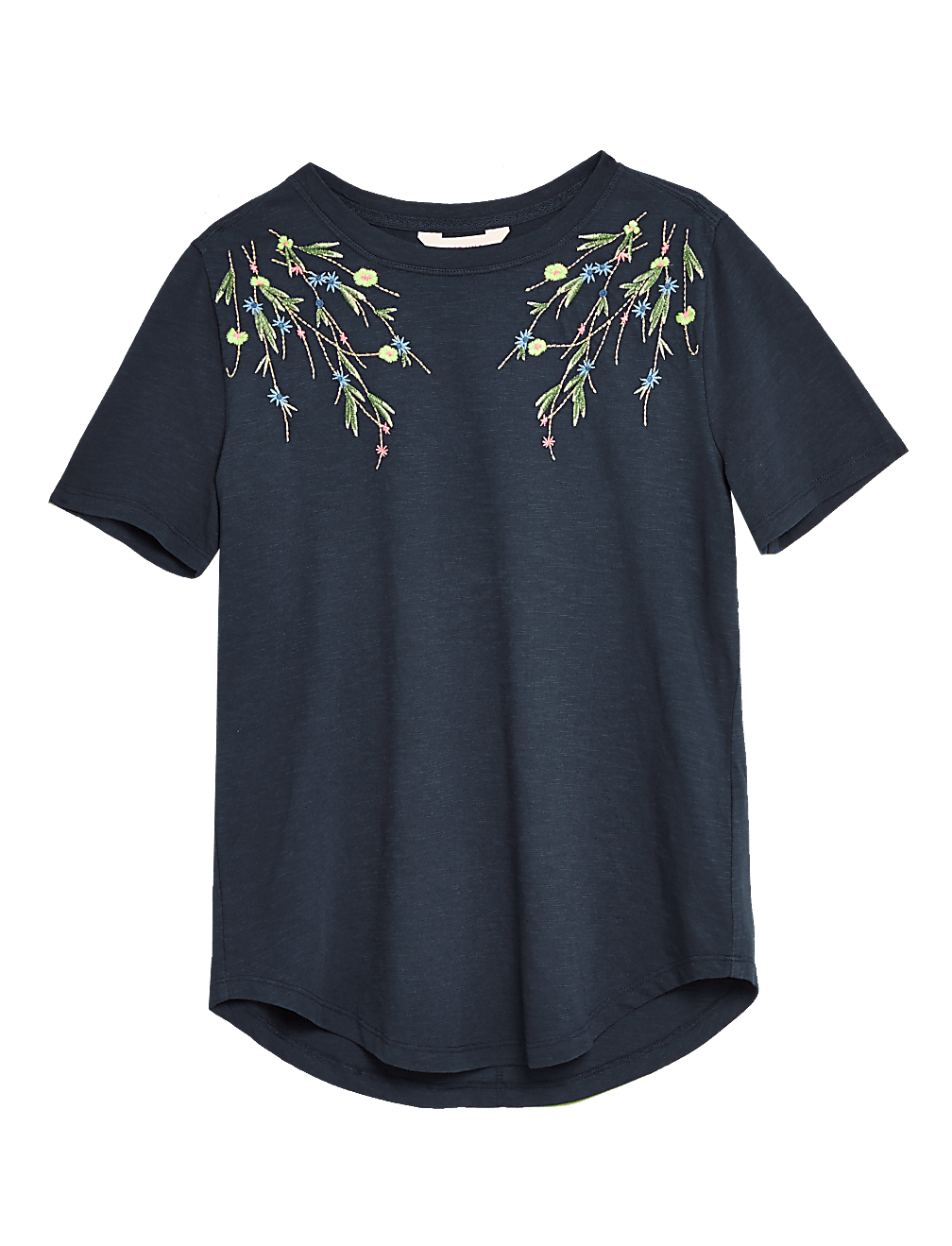 Pure Cotton Embroidery Round Neck Top