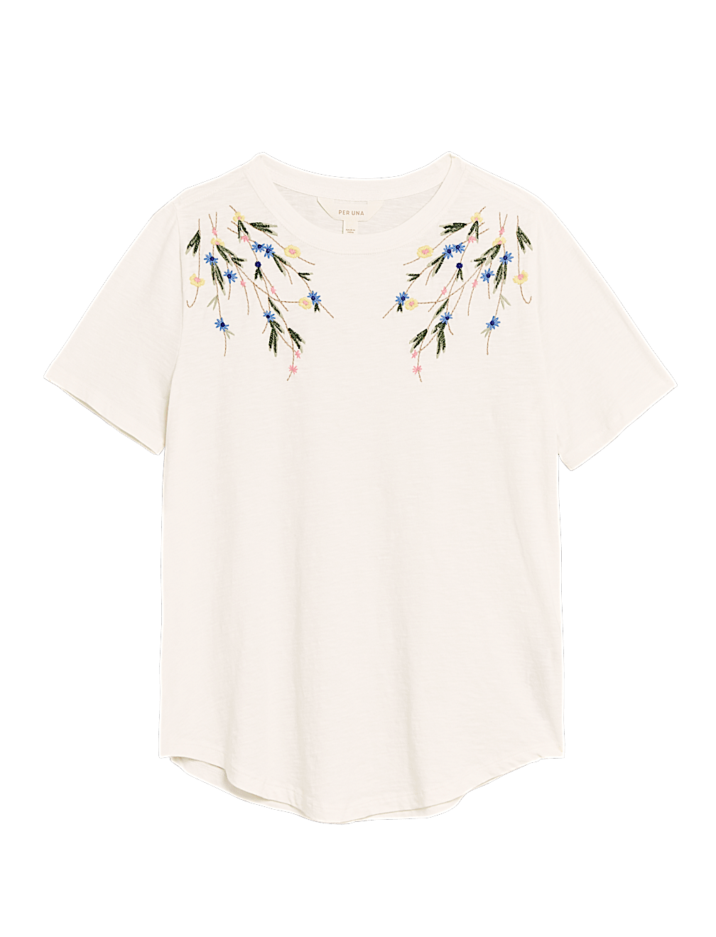Pure Cotton Embroidery Round Neck Top