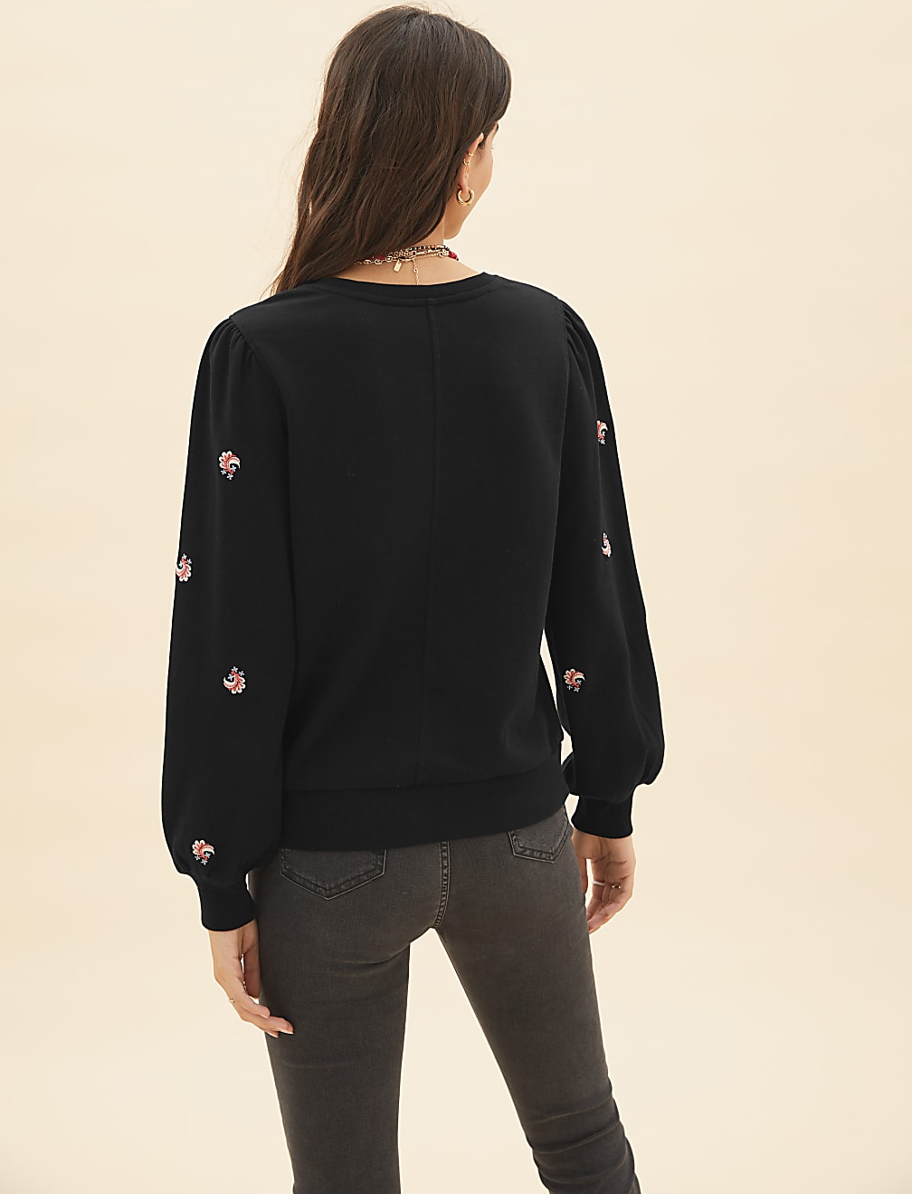 Pure Cotton Embroidered Sweatshirt