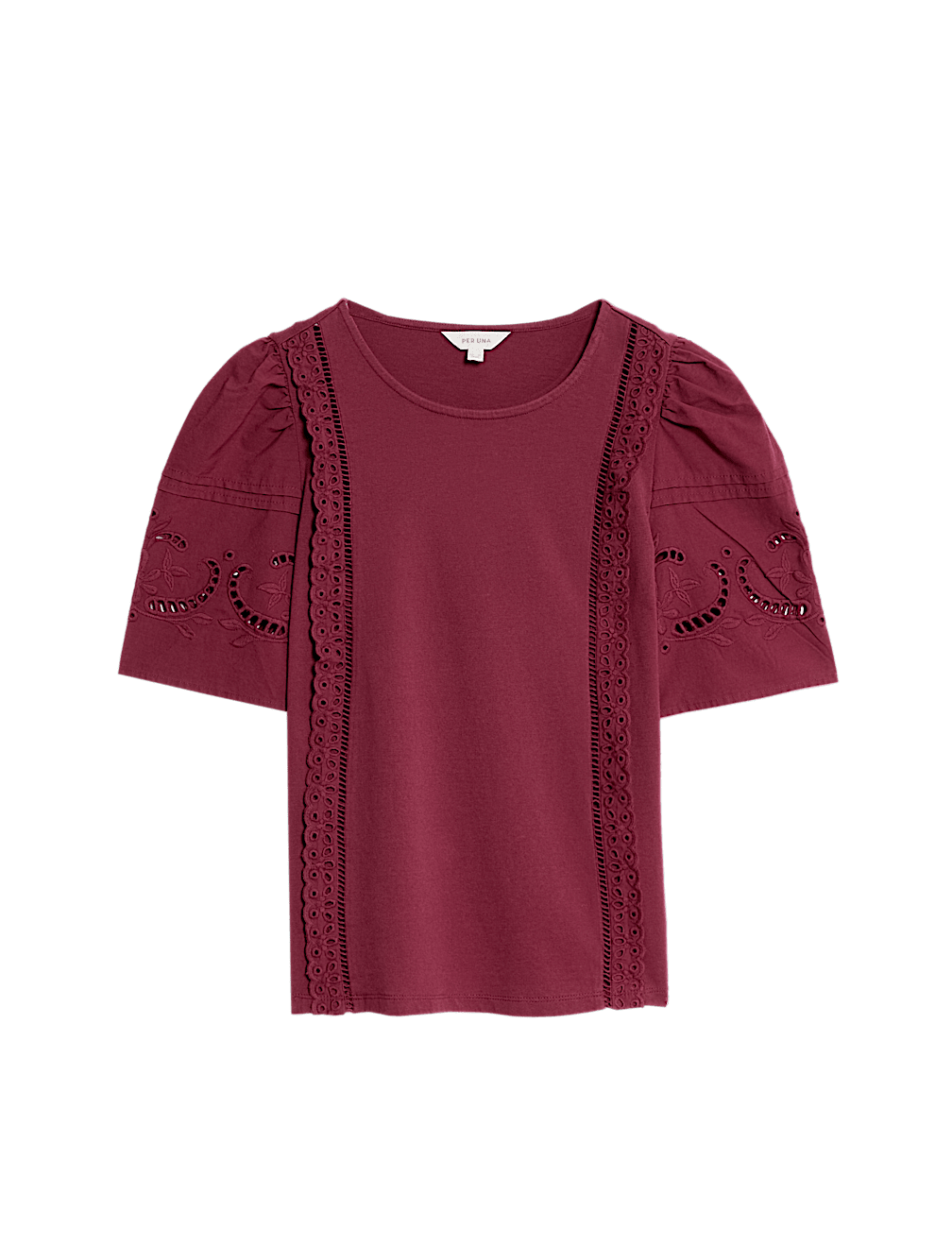 Pure Cotton Crotchet Detail Top