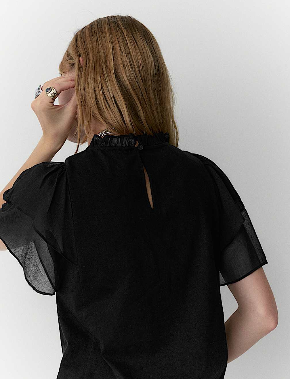 Pure Cotton Jersey Embroidered Cut Out Top