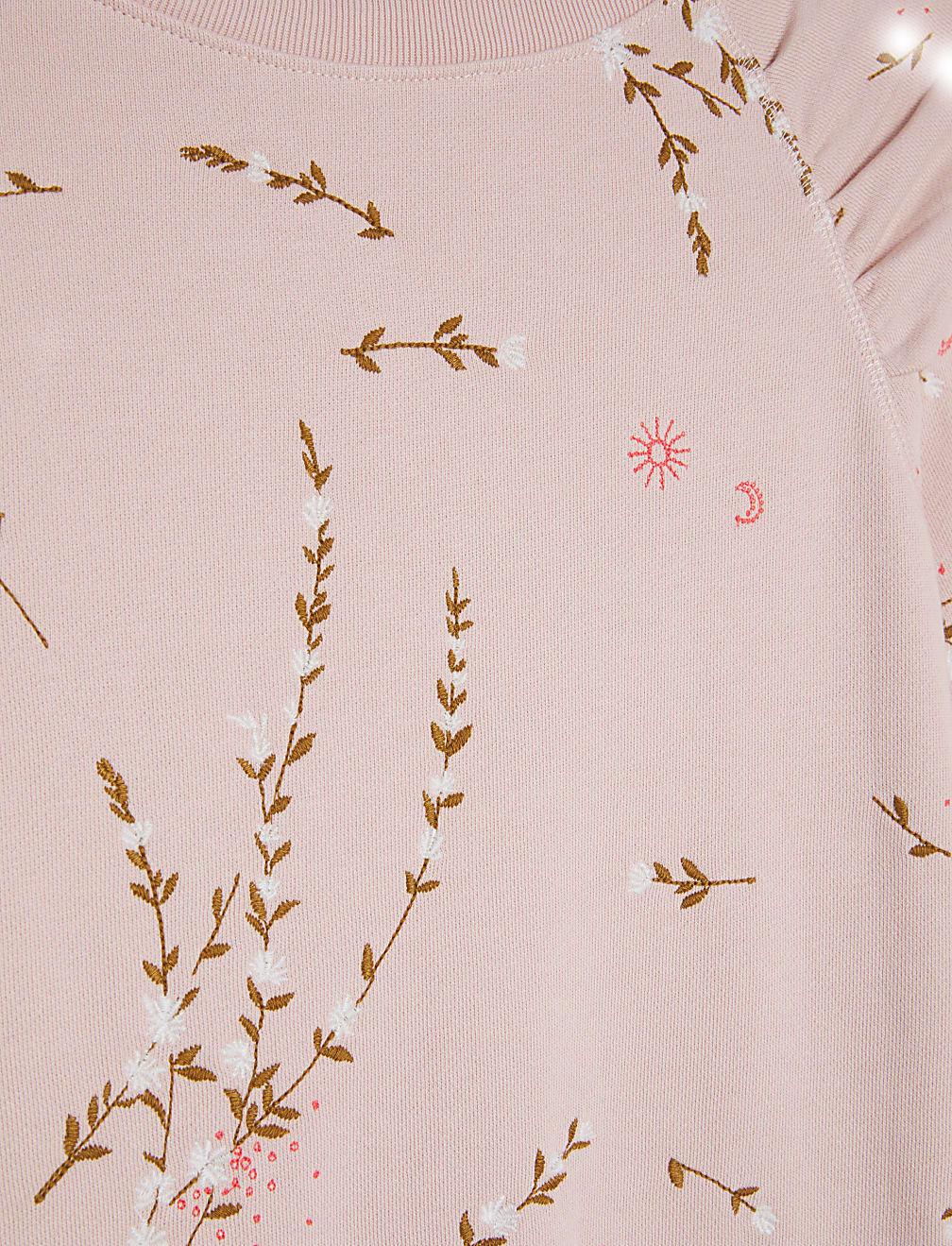 Pure Cotton Floral Embroidered Sweatshirt