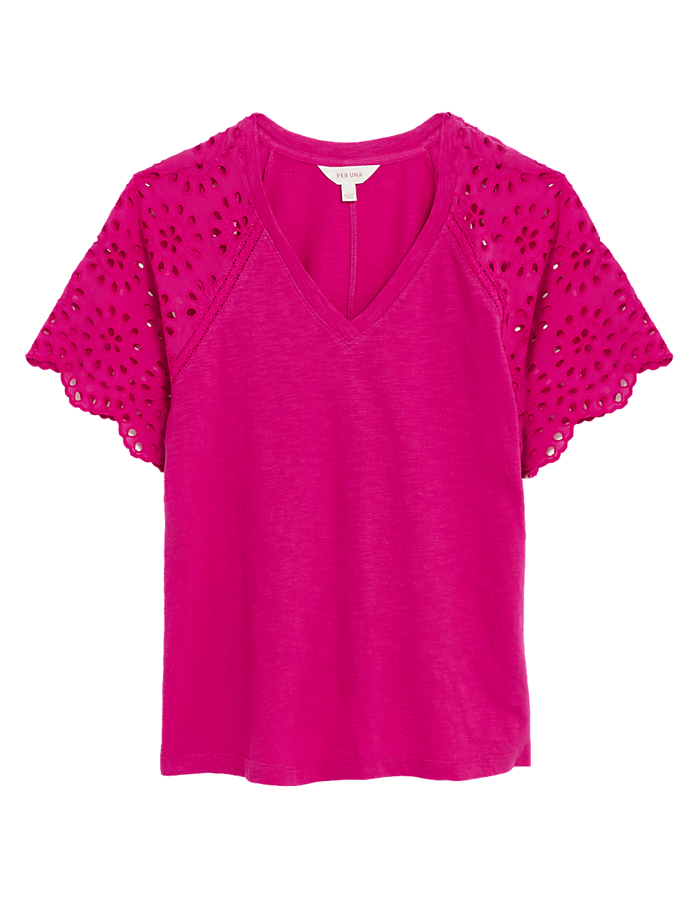 Pure Cotton Broderie Detail T-Shirt