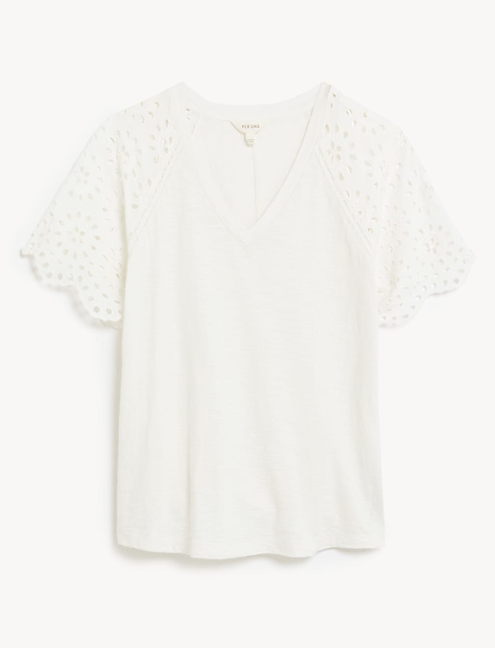 Pure Cotton Broderie Detail T-Shirt