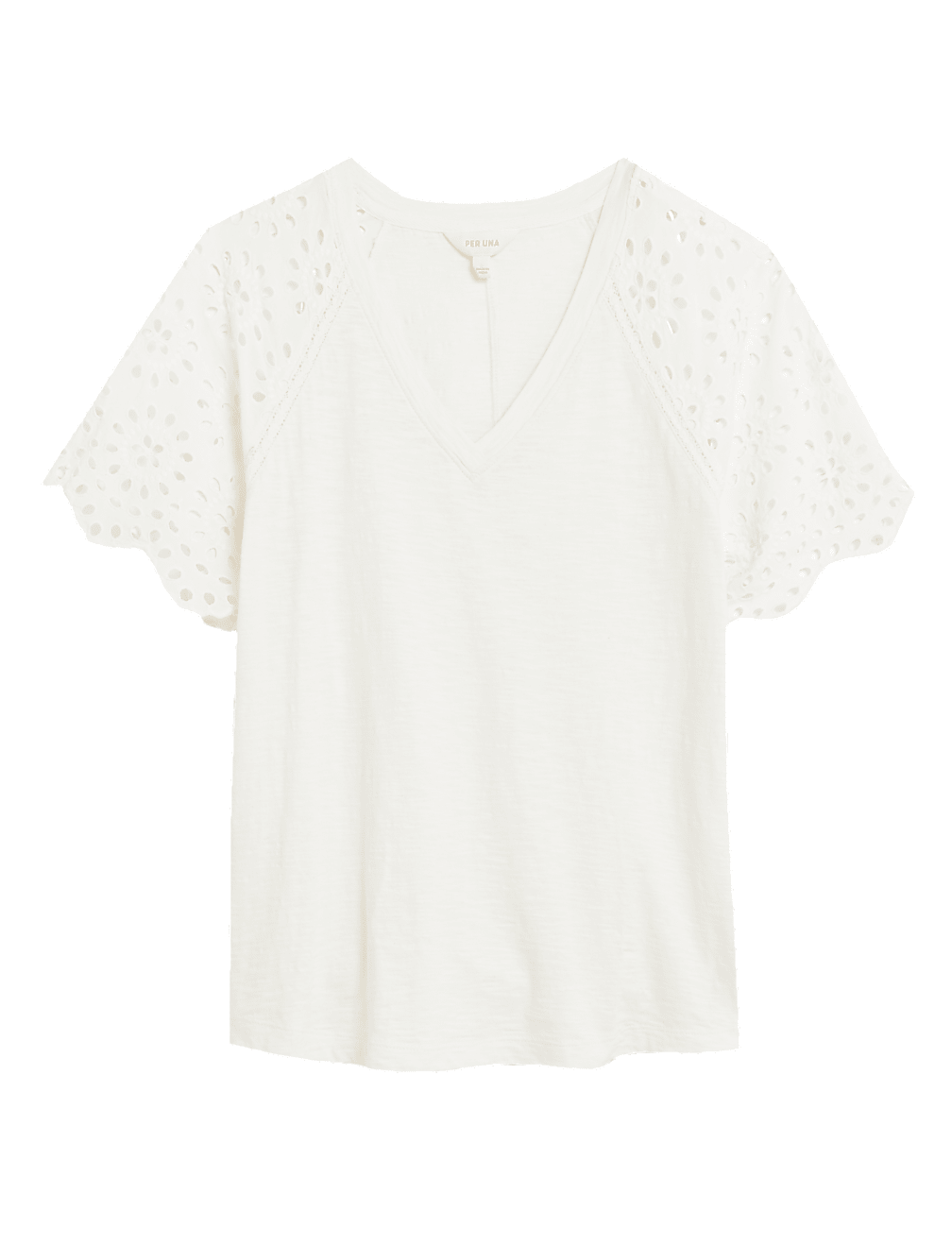Pure Cotton Broderie Detail T-Shirt