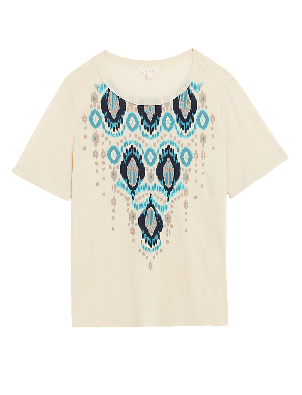 Linen Blend Printed T-Shirt