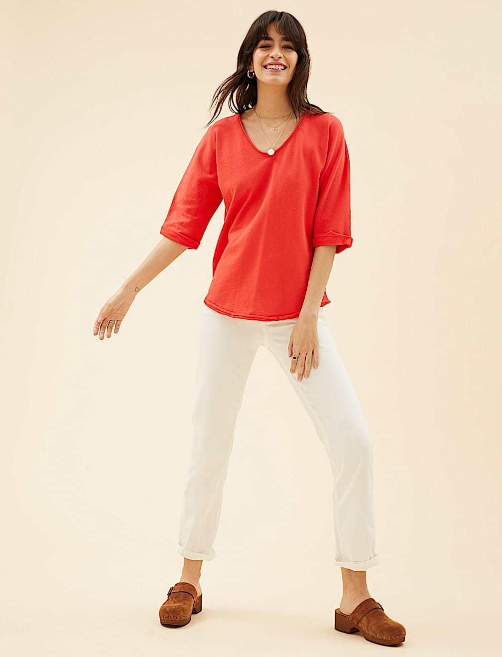 Pure Cotton Scoop Neck Sweatshirt