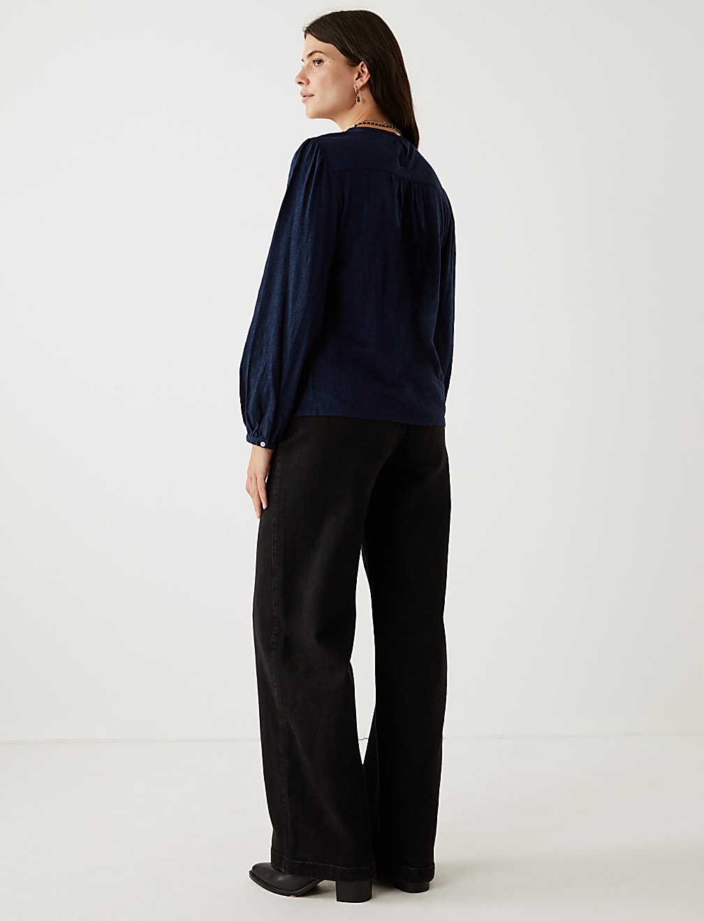 Pure Cotton Floral Long Sleeve Top