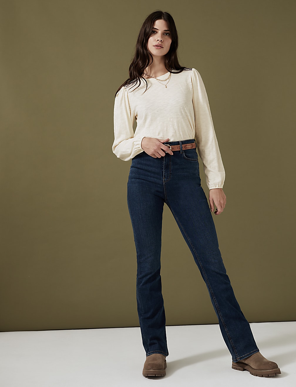 Pure Cotton Embroidered Long Sleeve Top