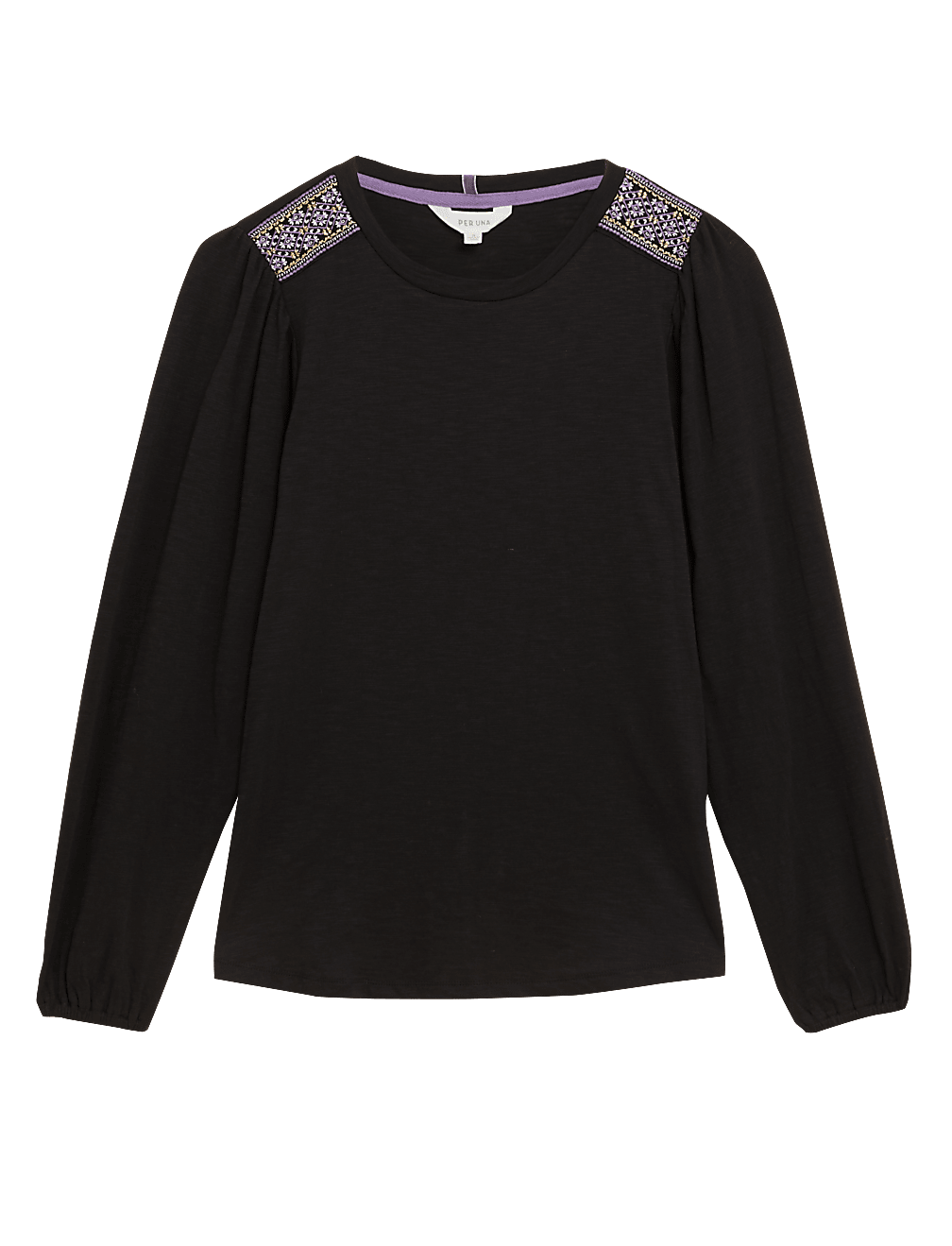 Pure Cotton Embroidered Long Sleeve Top