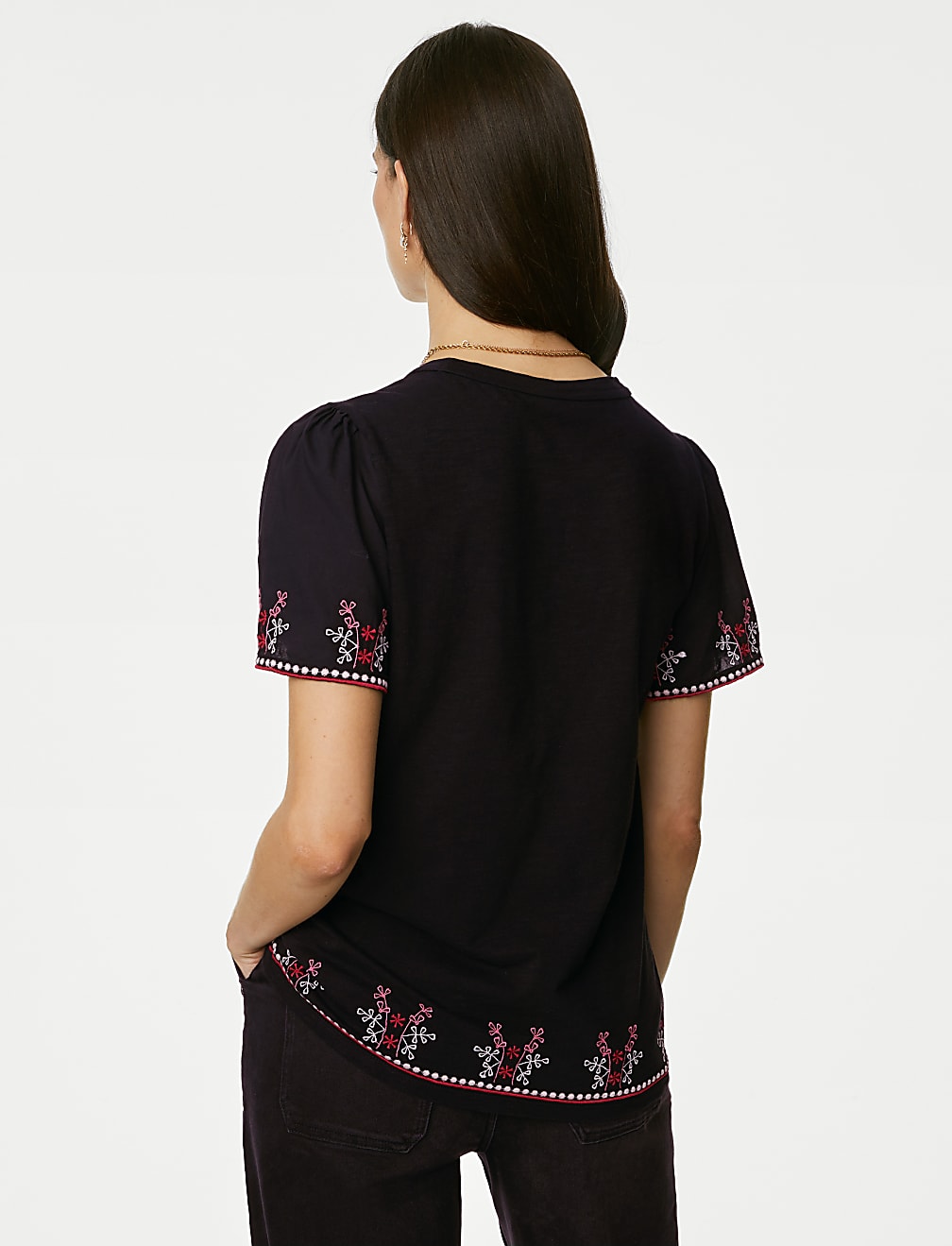 Pure Cotton Embroidered T-Shirt
