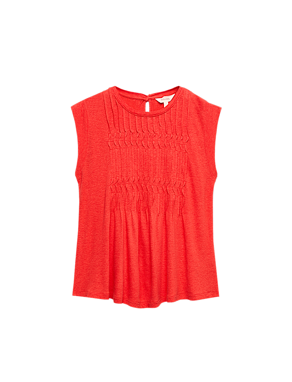 Linen Blend Pleat Yoke Top