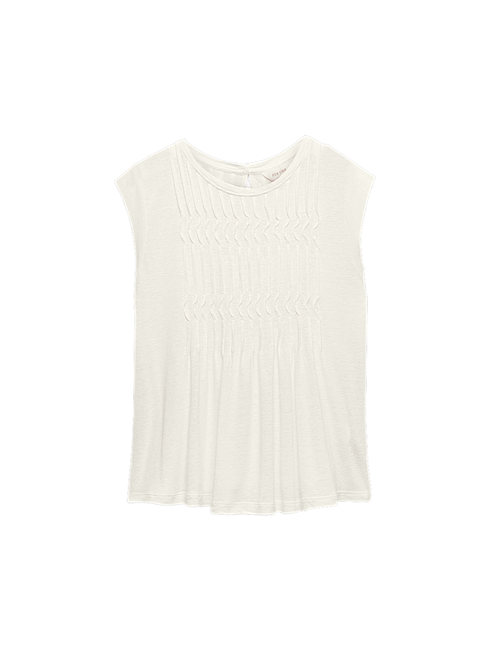 Linen Blend Pleat Yoke Top